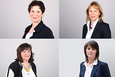 Eine Collage aus Portraits zeigt die vier weiblichen Vizepräsidentinnen der IHK Erfurt.
