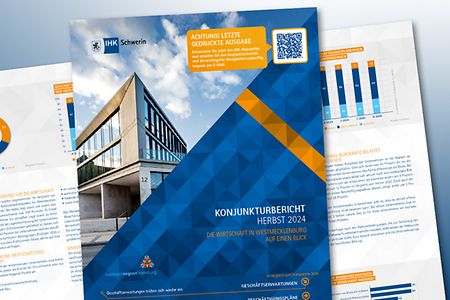 Cover des IHK-Konjunkturberichtes 2024 mit Grafiken