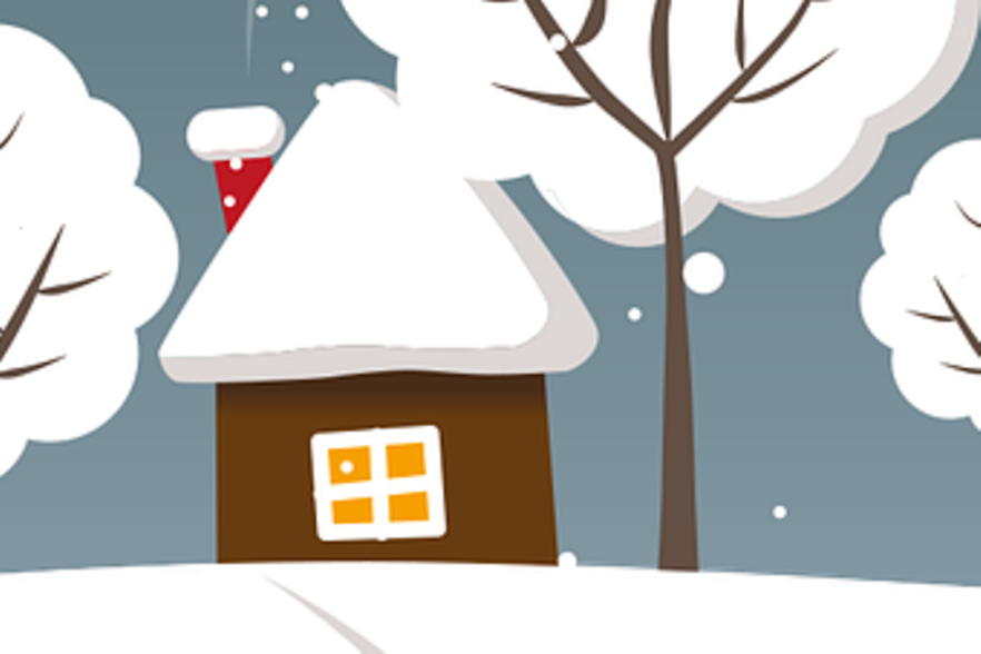 Landschaf mit Schnee und H&auml;usern