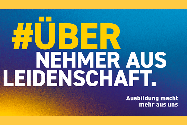 Übernehmer aus Leidenschaft-Slogan auf buntem Hintergrund