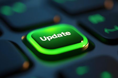 Schriftzug Update auf einer Computer-Tastatur
