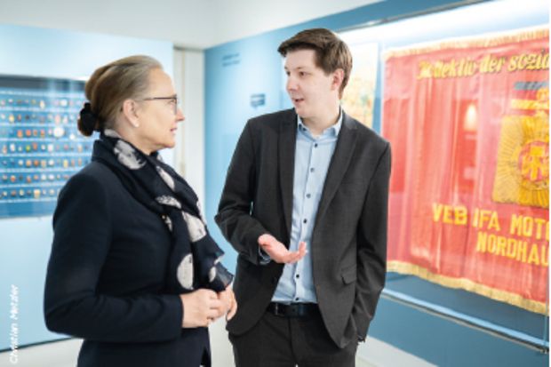 DDR-Museum: Tanja Traub im Gespr&auml;ch mit Moritz Bach