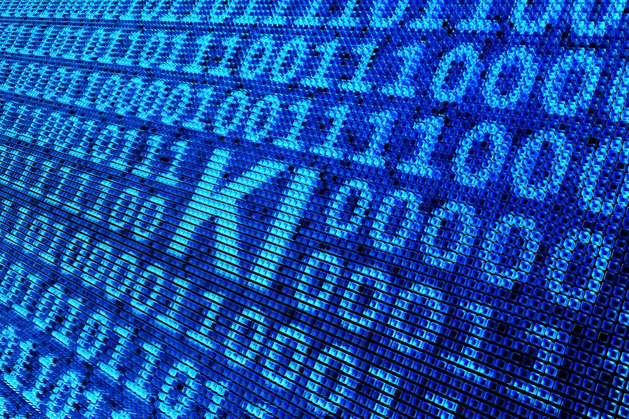 Buchstaben KI in Binärcode