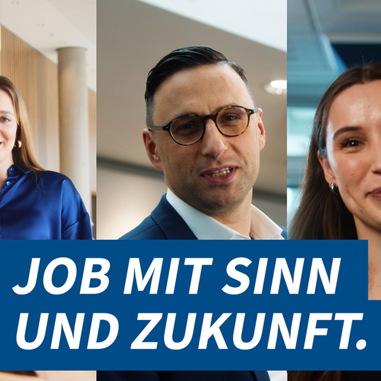Drei Menschen an ihrem Arbeitsplatz