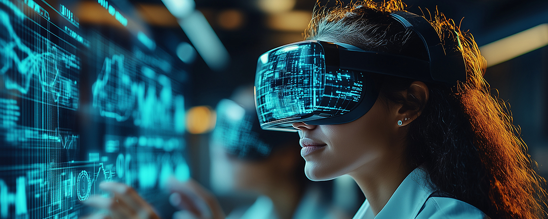 Frau mit VR-Brille