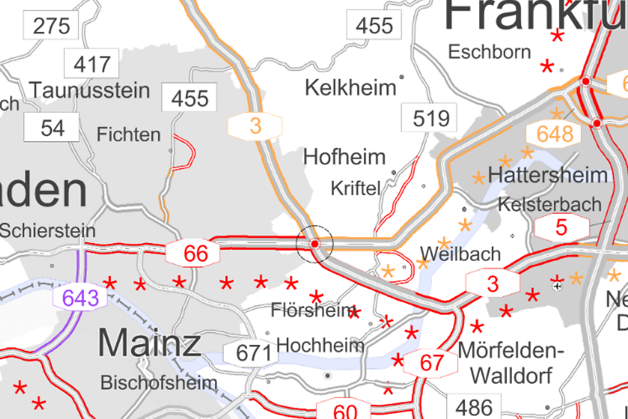 Karte Rhein-Main-Gebiet Verkehr