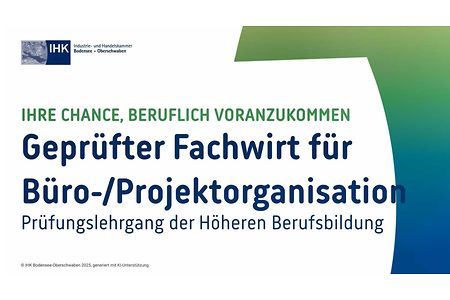 Titelseite des KI-Videos zum Gepr&uuml;ften Fachwirt f&uuml;r B&uuml;ro- und Projektorganisation