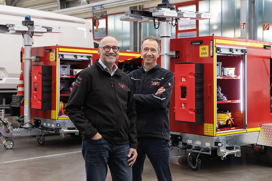 Steffen Herrmann und Benedikt Me&szlig;mer, die Gesch&auml;ftsf&uuml;hrer der AVS Aggregatebau GmbH