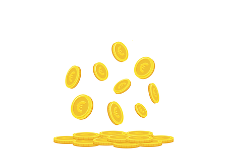 Grafik mit Euro M&uuml;nzen, die auf einen Haufen fallen.