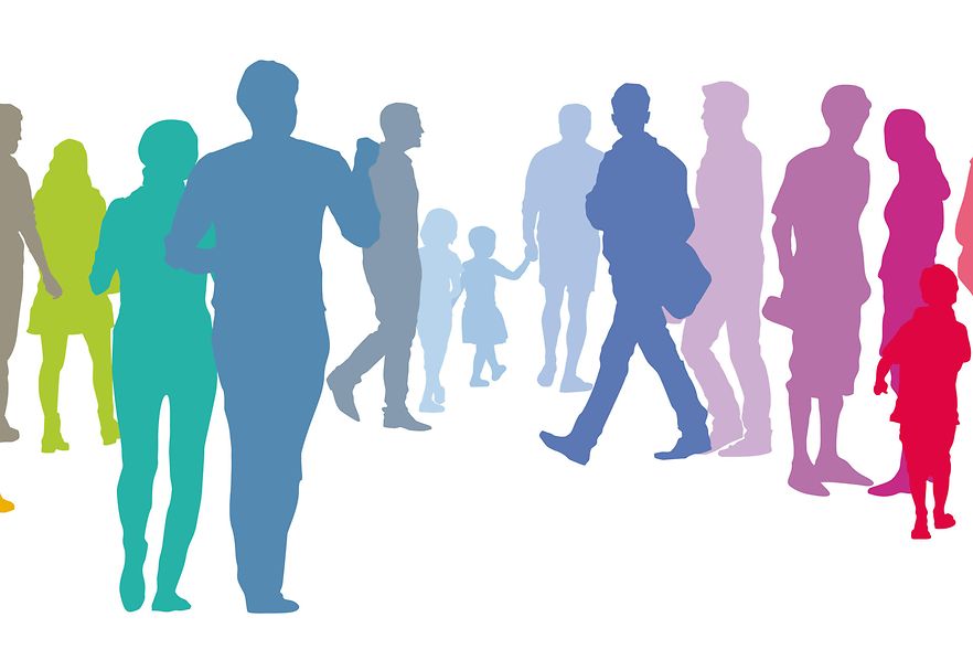 Farbige Silhouetten von Menschen