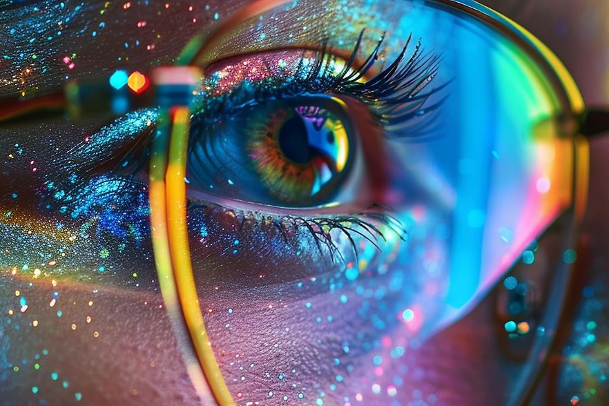 Auge mit Brille