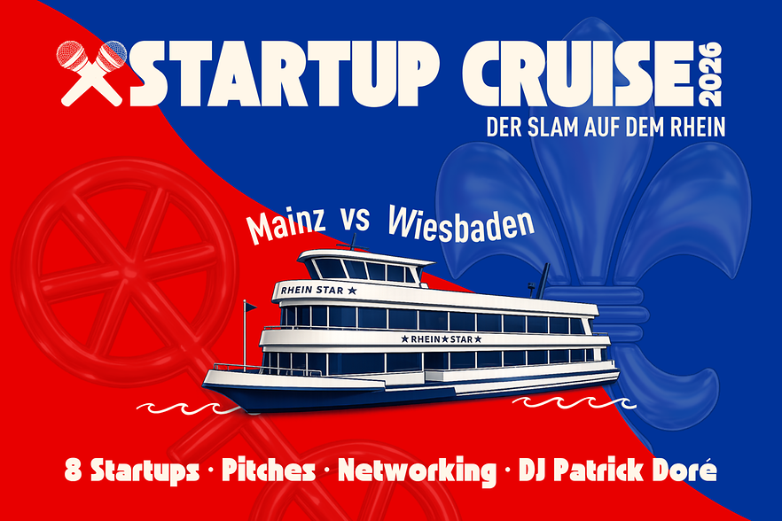 Grafische F&auml;hre und informativer Text zur Startupcruise