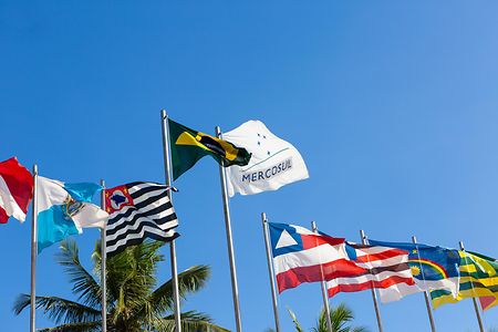 Die Flaggen der L&auml;nder des Mercosur Abkommens