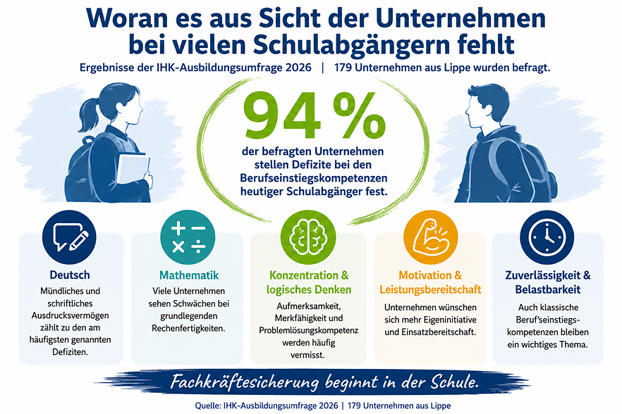 Das Bild zeigt eine Grafik der IHK Ausbildungsumfrage