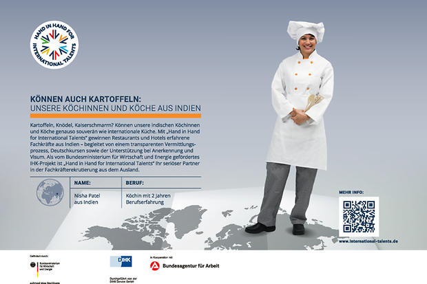 K&ouml;chin steht auf Weltkarte, Text zum Thema K&ouml;che aus Indien (Projekt Hand in Hand)