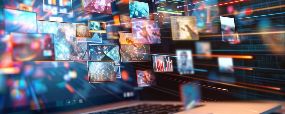 Laptop streaming internet content from multiple sources