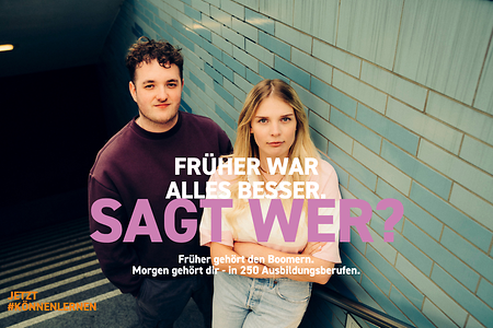 Zwei Azubis im Kampagnenmotiv &bdquo;Jetzt #k&ouml;nnenlernen&ldquo;