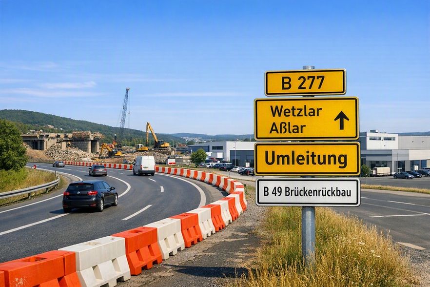 B 277 Umleitung Br&uuml;ckenr&uuml;ckbau B 49
