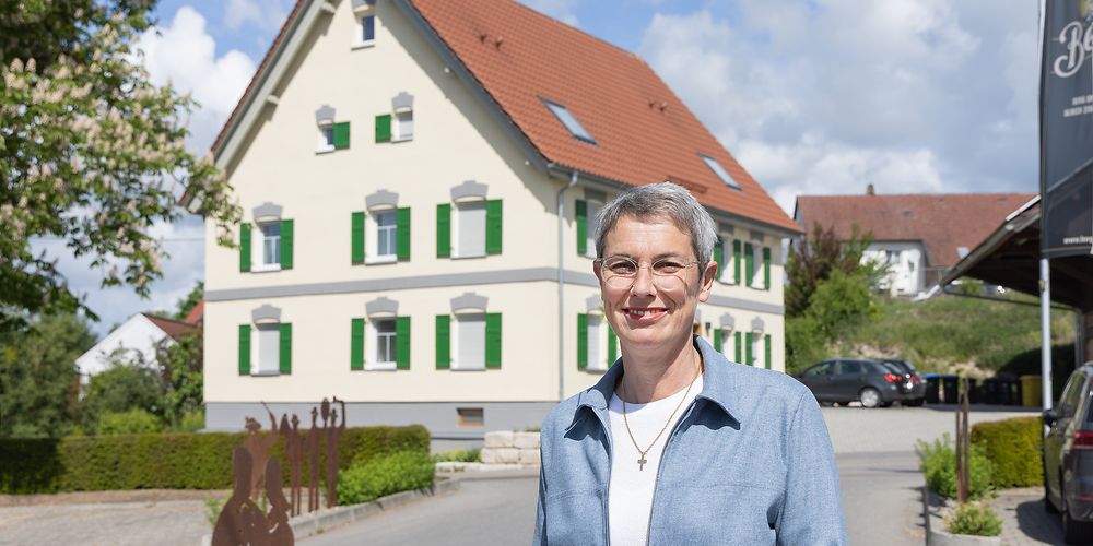 Beate Zimmermann f&uuml;hrt gemeinsam mit ihrem Mann Uli die Berg Brauerei in Berg bei Ehingen