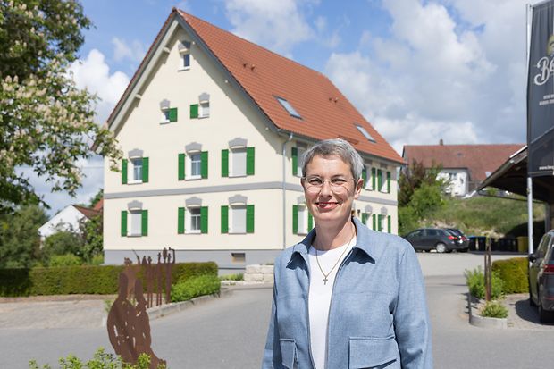 Beate Zimmermann f&uuml;hrt gemeinsam mit ihrem Mann Uli die Berg Brauerei in Berg bei Ehingen