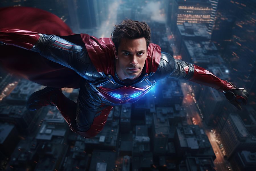 Held, Superman, der alles im Griff hat.