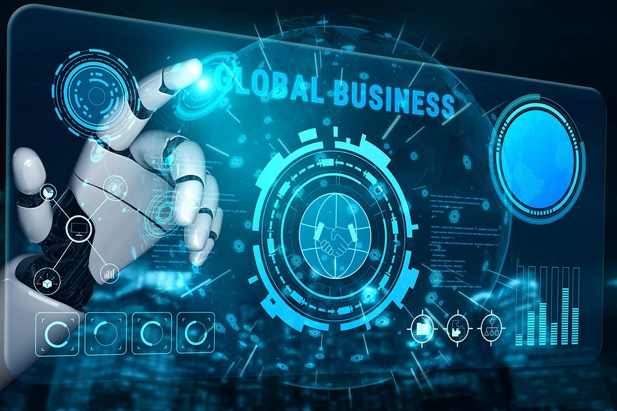 AI Dashboard for Global Business and Market Analytics Motif
