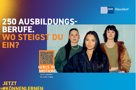 Drei junge Frauen schauen in die Kamera. Daneben steht: 250 Ausbildungsberufe. Wo steigst Du ein?