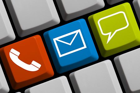Ansprechpartner Kontakt Symbole Telefon Brief Mail